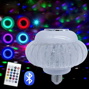 Colorful E27 LED Lantern Crystal Music Bulb Light 15W Wireless Speaker Lamp With Remote Control for Party Mood Lighting