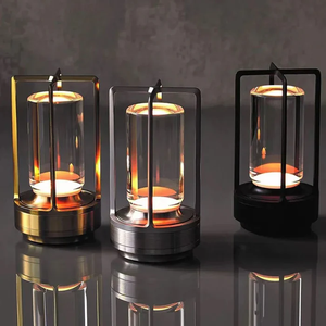 New Creative Industrial Modern Cordless Metal Table Lights Crystal Charging Touch Control Desk Lamp Intelligent LED Battery 12