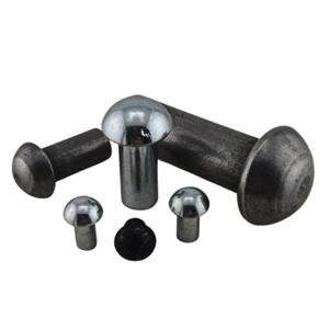 Solid Round Head Rivet Stainless Steel A2 304 9 Mm Diameter 5 Mm Length Raw Finish for Metal Joining