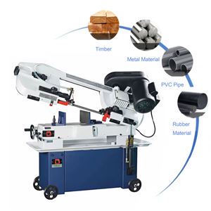 High Productivity Manual Hydraulic Band Saw Machine Horizontal for Metal Angles Construction Motor Engine
