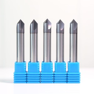 High Precision 90 Degree Solid Carbide Spotting Drill Bit Diamond Coated CNC Chamfer End Mill OEM 3 Flutes 35 Helix for Metal