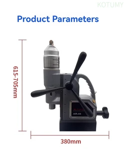 Permanent magnet magnetic drill, pneumatic industrial grade magnetic seat drill, permanent magnet base hollow drill
