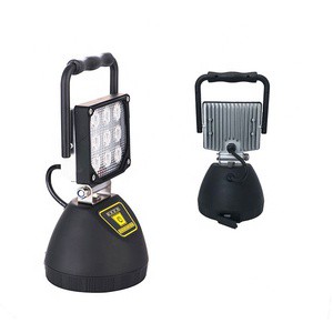27W Super Bright IP65 Portable Rechargeable LED Work Light with Magnetic Base Stand 1800 Lumens for Workshop Landscape Road Use