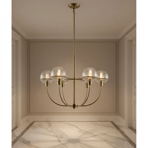 OEM ODM Modern Chandelier Art Decor Metal White Glass Globe LED Luxury Creative Mid Century Pendant Lamp Light