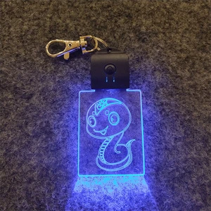 New Product Custom Anime Printing Piano Music Instruments Design Wholesale Factory Price LED Lamps Acrylic Key Chain
