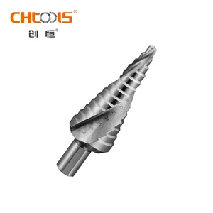 High Speed Steel 3-12 Step Cone Drill Bit Spiral Flute for Multipurpose Steel Applications Straight Shank
