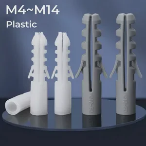 M4 M5 M6 M8 M10 M12 M14 Gary White Plastic Expansion Pipe Climbing Wall Tiger Shaped Expansion Wall Plug Bolt Dowel