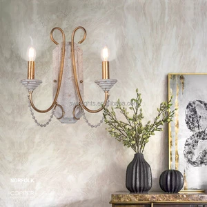 Simple Coastal Hotel Iron Interior Wall Lamp with Incandescent Light