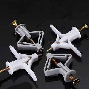 Plastic Wedge Anchor Screw for Drywall Construction ASTM Standard Butterfly Expansion Plug 13mm Diameter 20-30KG Capacity