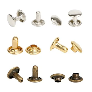 Brass Decorative Single Double Cap Rivets For Leather Handbags