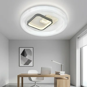Luxury Geometric LED Flush Mount Light Innovative Intersecting Square Design Interior Lighting for Sophisticated Apartment
