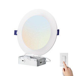6 INCH 5CCT Ultra-Thin Dimmable Wafer Downlight IC Rated LED Recessed Ceiling Panel Light With J-box 1000LM Brightness