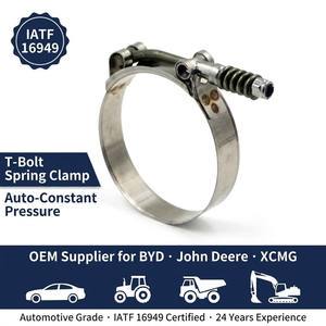 Heavy Duty Band Clamp T-Bolt Spring Style for Diesel Engine Exhaust and Cooling Connection
