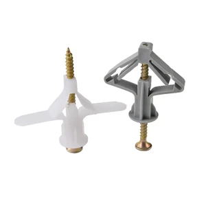 Wall Anchor Plastic Butterfly Type DIN Standard Hollow Expansion Plug Gypsum Board Metric Self Drilling M4 Thread TiCN Finish