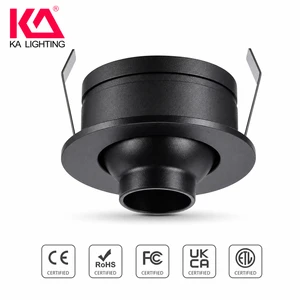 Recessed LED Cabinet Light 1W 25°/40° Beam CRI90 Aluminum Black 30mm Cut-out 25mm 3Yrs Warranty