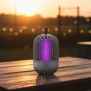 2-in-1 Mosquito Killer Lamp & Bug Zapper USB Rechargeable Electric Shock Fly Trap Repellent with IP65 for Garden & Hotel Use