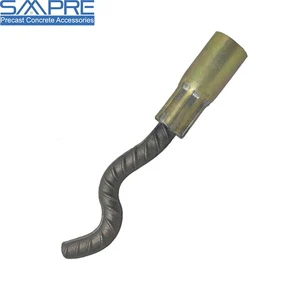 Short Threaded Steel Zinc Coated Durable Modern Concrete Lifting Anchors with Wavy Tail for Wall Applications