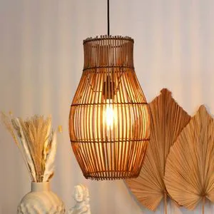 Rattan Pendant Light Suitable for Hotel Lobby Restaurants and Hospitality Interior Lighting Projects