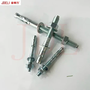 M16 M20 Steel Wedge Anchors Blue Galvanized Concrete Anchors Excellent Seismic Performance