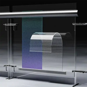 P4 P5 Transparent Led Flexible Film Screen Adhesive On Glass LED Video Wall Clear Super Thin Light LED Film Display P6 P8 P10