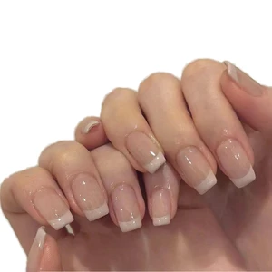 Wholesale Custom Square Press on Nails Ombre Pink French Style Reusable False Nails for Nail Salon Use
