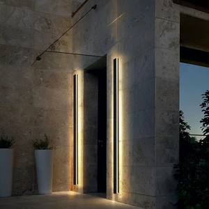 Overseas Warehousing Long Strip Ip65 Led Wall Lamp Exterior Wall Lights Outdoor Garden Linear Exterior Wall Light