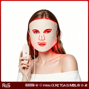 Hot Sale 8 Colors NIR Silicone Led Facemask 850nm 630nm 530nm 465nm Blue Red Infrared LED Facial Light Therapy Face Beauty Mask