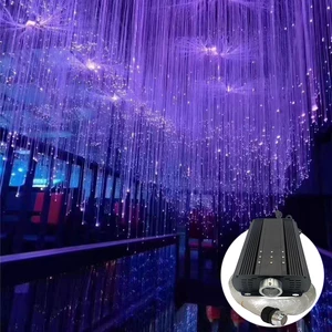 Qianqian Led Sparkle Fiber Optic Light Kit 75W Aluminum 0.75mm PMMA RGB IP33 Remote Control Dimmable High CRI 90 Lighting