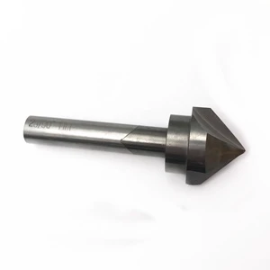Cylindrical Shank 90 Degree 3 Cuts Chamfer Countersink Drill Bit for Metal Deburring