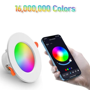 FY881 Tuya Smart Life Mesh Downlight | RGBCW Full Color Dimmable Recessed Ceiling Light | Alexa App Control for Home