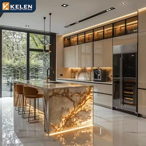KELEN 2026 Smart Kitchen Cabinet Custom Supplier Mdf Modular American Modern Wood Flat Pack Kitchen Cabinets