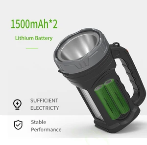 New Arrival LED Searchlight Rechargeable Lithium Battery Search Light with COB Sidelight Constant Strobe Led Torch SOS Light