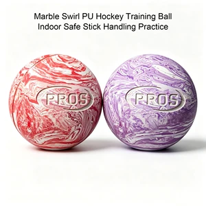 40-89mm Hard PU Ice Hockey Ball Custom Logo Marble Pattern Field Hockey Ball for Youth Outdoor Training Drills