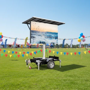 Solar Led Screen Advertising Outdoor Trailer Waterproof Full Color Mobile Advertising Billboard LED Display