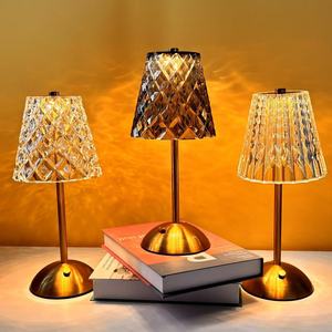 Modern Luxury Rechargeable Ambient LED Desk Lamp Night Light with Brass Body Table Light for Restaurant Bar Home Bedroom Bedhead