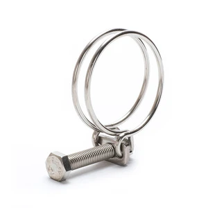 Stainless Steel Wire Hose Clamp Double Wire Heavy Duty Pipe Clamp For Oil Water Rubber Pipe