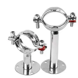 304 Stainless Steel Adjustable Bracket Secure the Chassis Tube Clamp Pipe Holder Retractable Pipe Stand