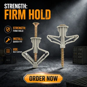 Heavy-duty Screws for Plastic Gypsum Boards, Hollow Wall Anchors, Expansion Tubes, Pipe Plugs