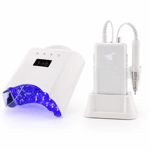 Professional Nail Set Kit With Uv Lamp and Drill 78 Watts Rechargeable Nail Lamps and 45000rpm Electric Nail Drill