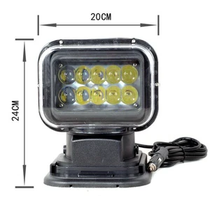 New Design 7 Inch Remote Control 360 Degree Searchlight 12v Spotlight 50w Led Search Light for Truck Offroad Boat