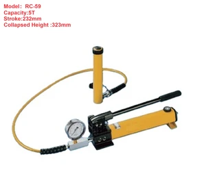 With CE Replace Enerpac Hydraulic Jack RC-59 Capacity 5T Stroke 232mm Single-Acting Hydraulic Cylinder Equal to Enerpac
