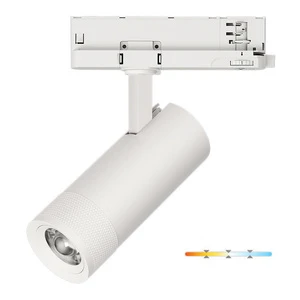 Modern 2700K-4100K Adjustable LED Cob Track Lighting 3 CCT 4-Wire Aluminum Lamp Body 15W-24W Home Office Dali CRI>90 Dimmable