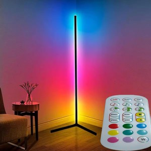 Hot-selling Modern LED Corner Floor Lamp Remote USB Powered White Shade 16 Million Colors Music Sync Smart RGB for Living Room