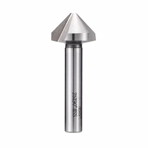 Chamfer Cutter Round Shank 1 3 Flute 90 Degree HSS Deburring Countersink Drill Bit