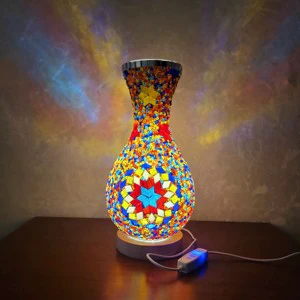 Art Kit Crafts for Kids Mosaic Tiles Multicolor Jar Flower Vase Decorative Night Light