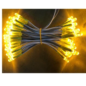 DC12V 60mm Prewired 5mm Round LED Traffic Warning Light 30 Degree Yellow Color Product Category Lamp LED