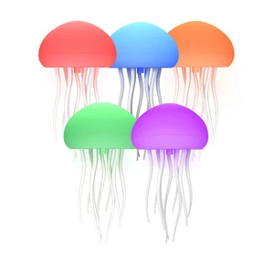 Sound-Activated Full Color Gradient Jellyfish Lamp Ambient Night Light with Touch Foot Built-in Battery New Product