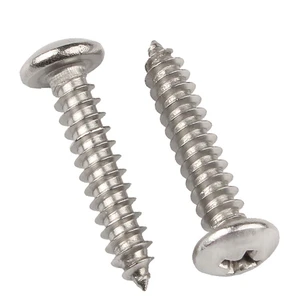 #6 #7 #8 #10 Stainless Steel 304 Self Tapping Screws Phillips Pan Head Wood Screws