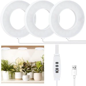 Ring Shape Grow Lights Ceiling Plant Growing Light Led Grow Lights for Indoor Plants Dimmable with Timer COB Chip for Bloom