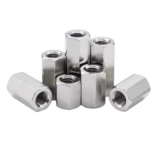 304 Stainless Steel Hexagon Lengthened Thickened Nut M4*8 M4*10 M4*12 M4*15 M4*20 M4*25 M4*30 Opposite Edge Nut 5pcs high quality